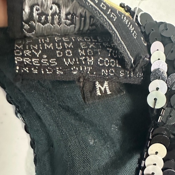 Vintage Royal Feelings Silk Black/White Sequin Blouse Size M - Picture 4 of 6